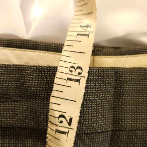Hart Schaffner Marx Mens 38x28 Gray Grey Pleated Cuffed Dress Pants - Picture 7 of 8